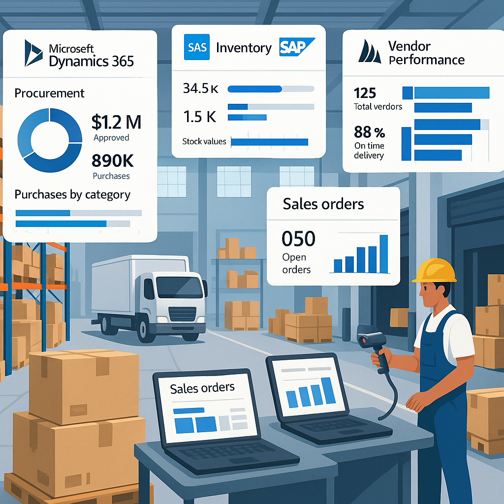 MindCurve ERP experts implementing Microsoft Dynamics 365 and SAP for trading and distribution companies to manage procurement, warehouse, and supply chain